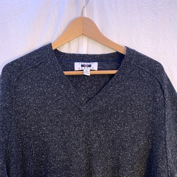Joseph Abboud Black Variegated V Neck Sweater, Lightweight Wool Silk, Men’s XL - Picture 1 of 8